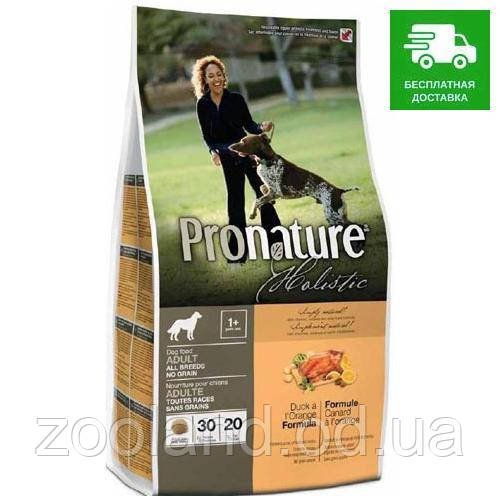 Pronature Holistic Dog Adult All Breeds з качкою й апельсинами, 13,6 кг