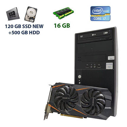 Комп'ютер EuroCom Tower / Intel Core i7-4790S (4 (8) ядра по 3.2 — 4.0 GHz) / 16 GB DDR3 / 120 GB SSD NEW+500, фото 1