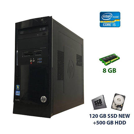 HP Compaq 7300 Elite Tower / Intel Core i5-2400 (4 ядра по 3.1 - 3.4 GHz) / 8 GB DDR3 / 120 GB SSD NEW+500 GB, фото 1