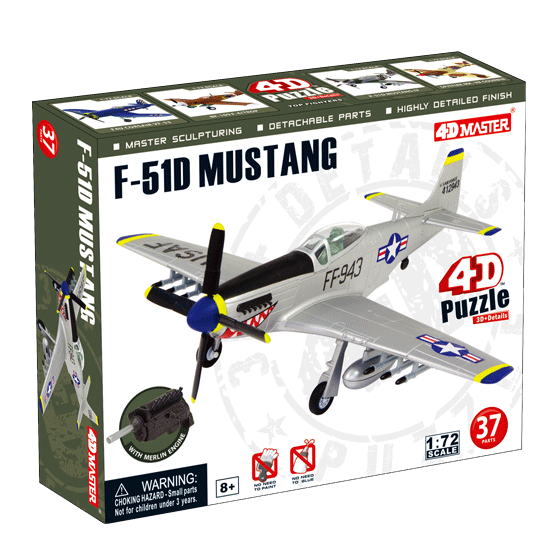Об'ємний пазл Літак F-51D Mustang у масштабі 1/72. 4D Master 26902