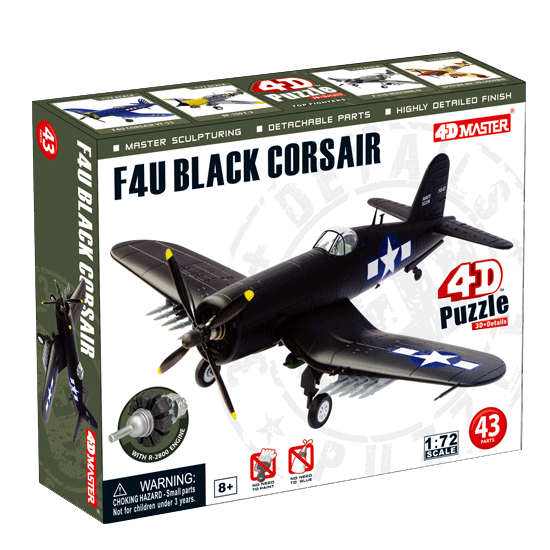 Об'ємний пазл Літак F4U Black Corsair в масштабі 1/72. 4D Master 26906