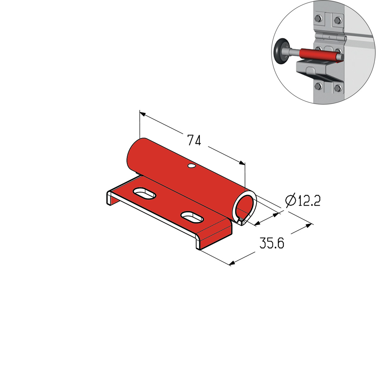 Накладка роликова проміжна Alutech RP-40.123
