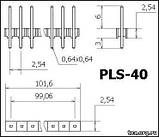 Разъем штекер на плату PLS-40, фото 2