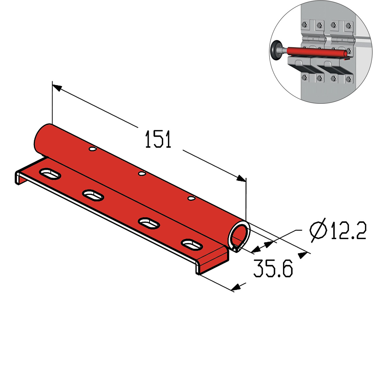 Накладка роликова проміжна дуплексна Alutech RP-40.123D