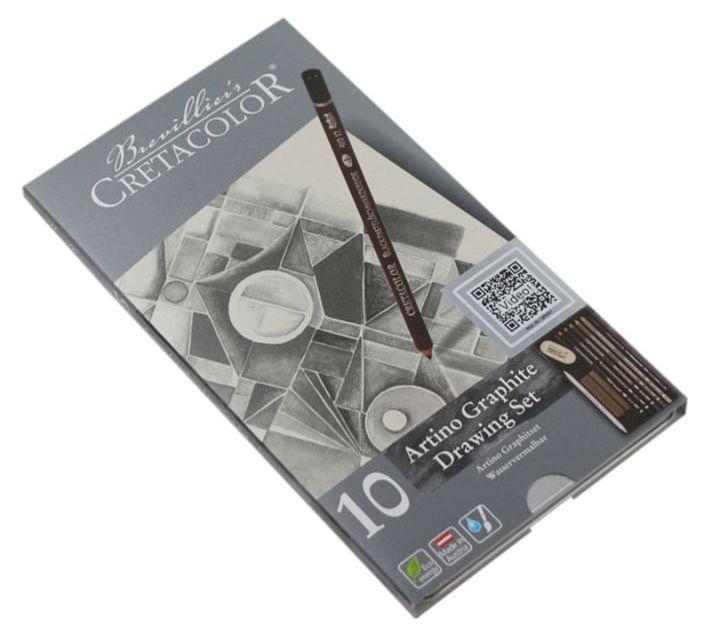 Чернографітние олівці прості CRETACOLOR Artino Graphite набір 10шт в метал коробці 90540021