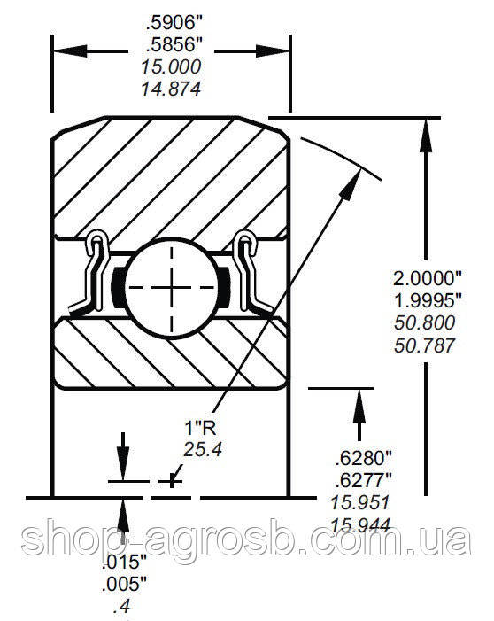 Подшипник TIMKEN 203KRR3, JD8646, AE74534, 8984YY, 80535663, 667925R91, 165484, 50184 - фото 2 - id-p1346705187