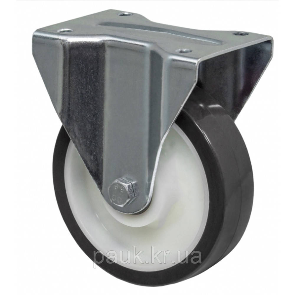 Колесо 7407-N-125-В, Ø 125 мм, 74 Norma, неповоротне колесо з кронштейном, колесо з поліаміду, колесо для візка, фото 1