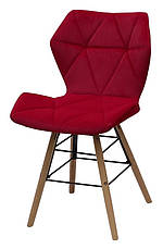 Стул Greg Q красный B-1016 бархат на деревянных буковых ножках, дизайн Charles Eames, фото 2