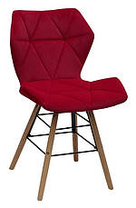 Стул Greg Q красный B-1016 бархат на деревянных буковых ножках, дизайн Charles Eames, фото 3