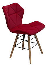 Стул Greg Q красный B-1016 бархат на деревянных буковых ножках, дизайн Charles Eames, фото 2