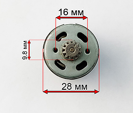 Мотор редуктора дитячого електромобіля Bambi 380 класу 16000 RPM 6V, фото 2