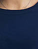 Універсальна однотонна базова  футболка 100% бавовна! (темно-синя) М Л ХЛ 2ХЛ, фото 3