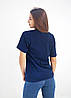 Універсальна однотонна базова  футболка 100% бавовна! (темно-синя) М Л ХЛ 2ХЛ, фото 2