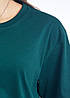 Універсальна однотонна футболка 100% бавовна! (темно-зелена) М Л ХЛ 2ХЛ, фото 7