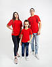 Універсальна однотонна футболка 100% бавовна! (червона), фото 2