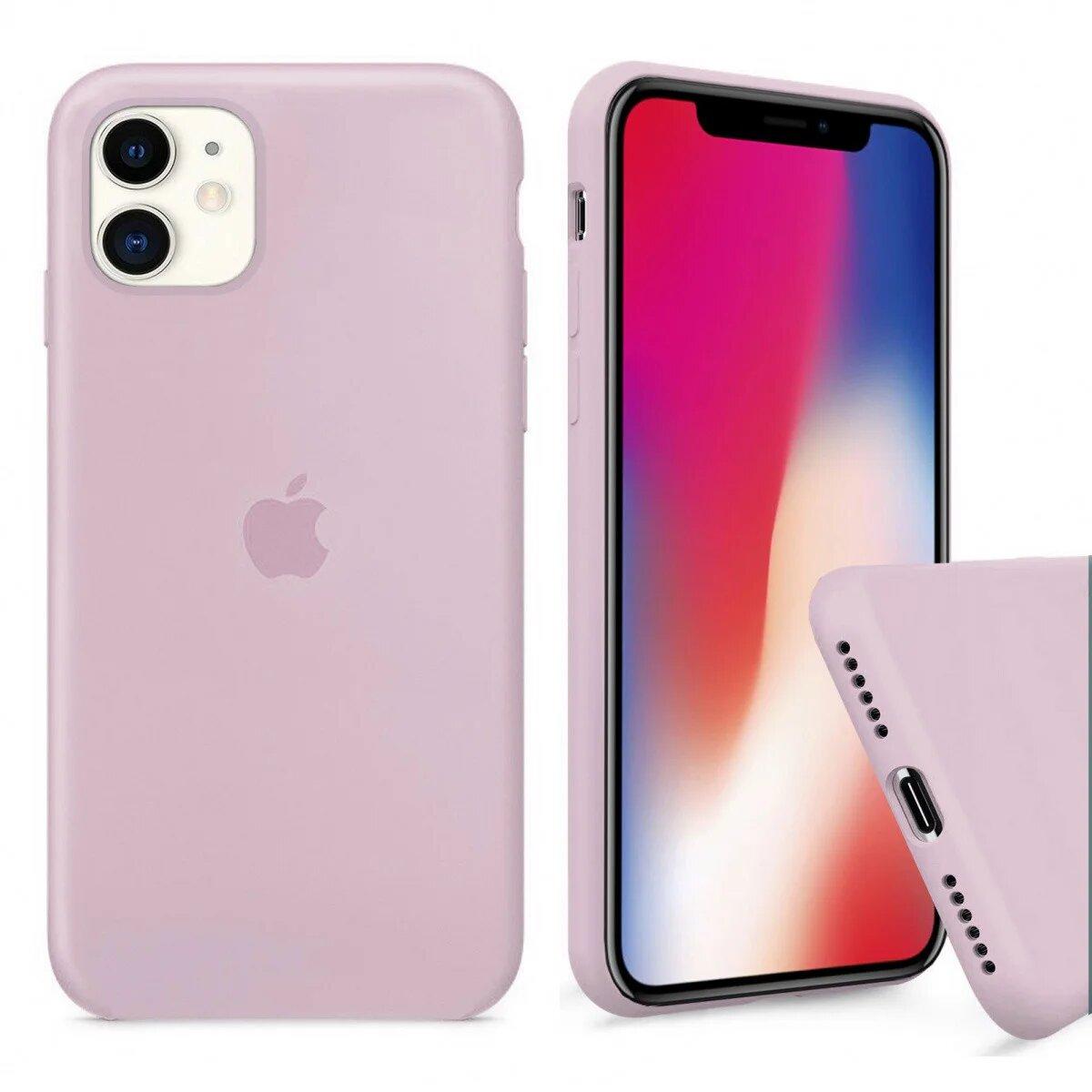 Чохол Silicone FULL case для IPhone 12 Pink Sand пудра