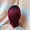 Перука каскад  італійка з термоволокна омбре яркий бургунд EVRO-ТТ1В/900, фото 3