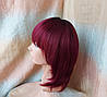 Перука каскад  італійка з термоволокна омбре яркий бургунд EVRO-ТТ1В/900, фото 4