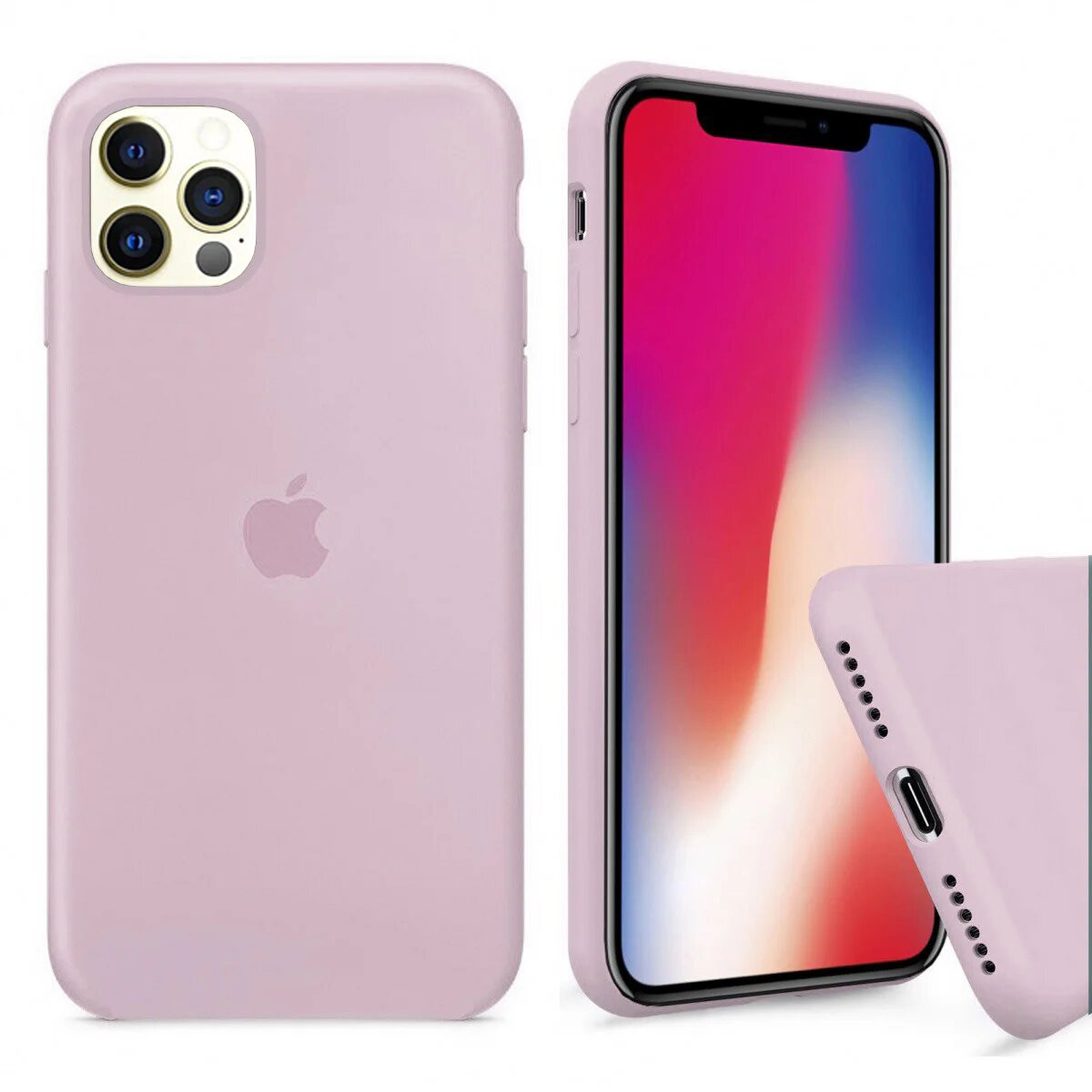 Чохол Silicone FULL case для IPhone 12 Pro Pink Sand пудра