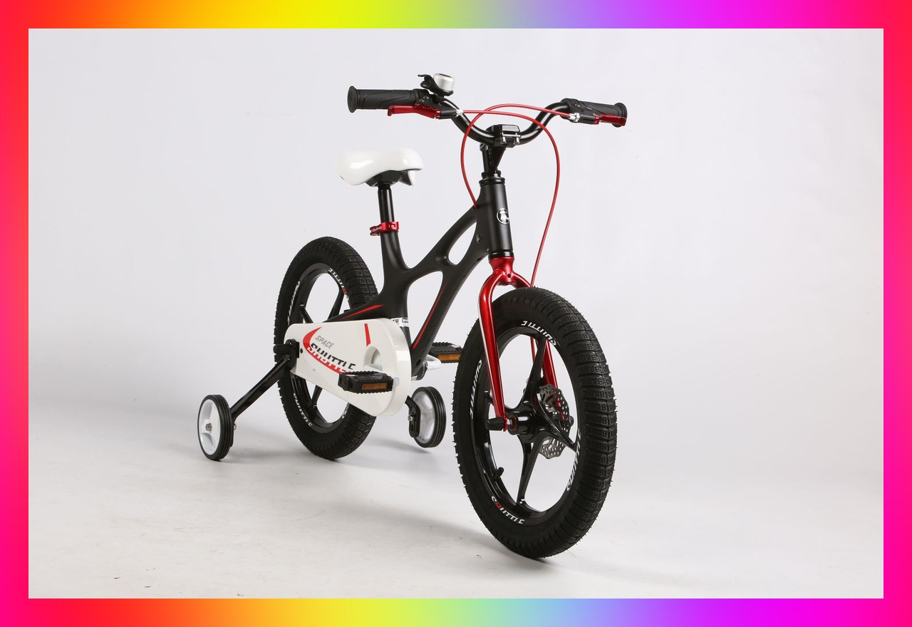 Дитячий двоколісний велосипед на магнієвій рамі RoyalBaby SPACE SHUTTLE 14 дюймів, чорний. Для дітей 3-6 років
