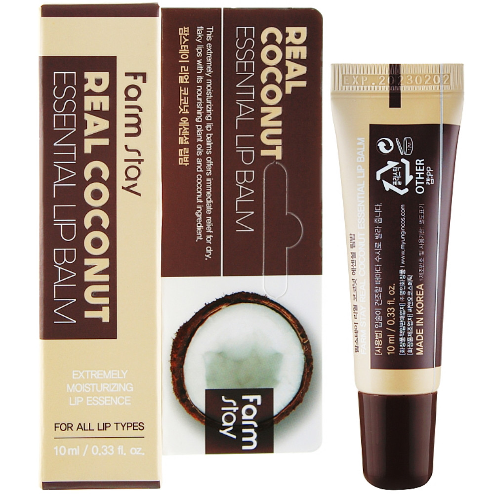 Зволожуючий бальзам для губ з екстрактом кокоса Farmstay Real Coconut Essential Lip Balm 10 мл