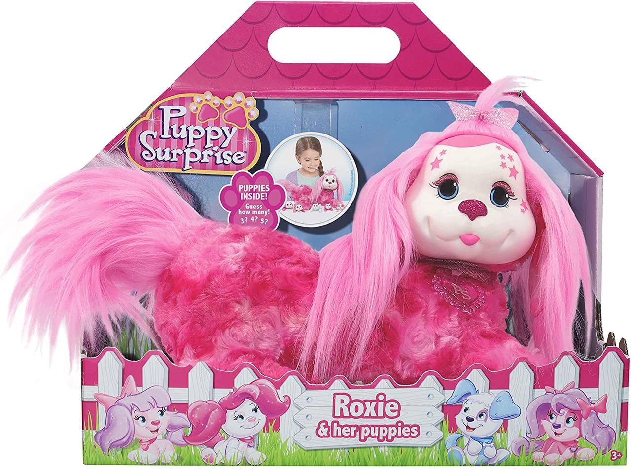 Plush dog 2024 with puppies inside