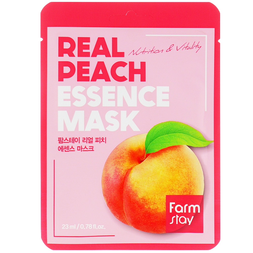 Поживна маска для обличчя з екстрактом персика Farmstay Real Peach Essence Mask 23 мл, фото 1