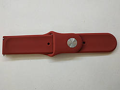 Ремінець для годинника силіконовий 22 мм червоний,якісний.