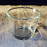 Круглый стеклянный подсвечник в комплекте с восковой свечой "Бутон коралловой розы", фото 3