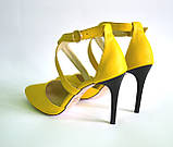 Шкіряні босоніжки ADAMS на високих підборах 9, Шпилька, Натуральна шкіра, фото 5