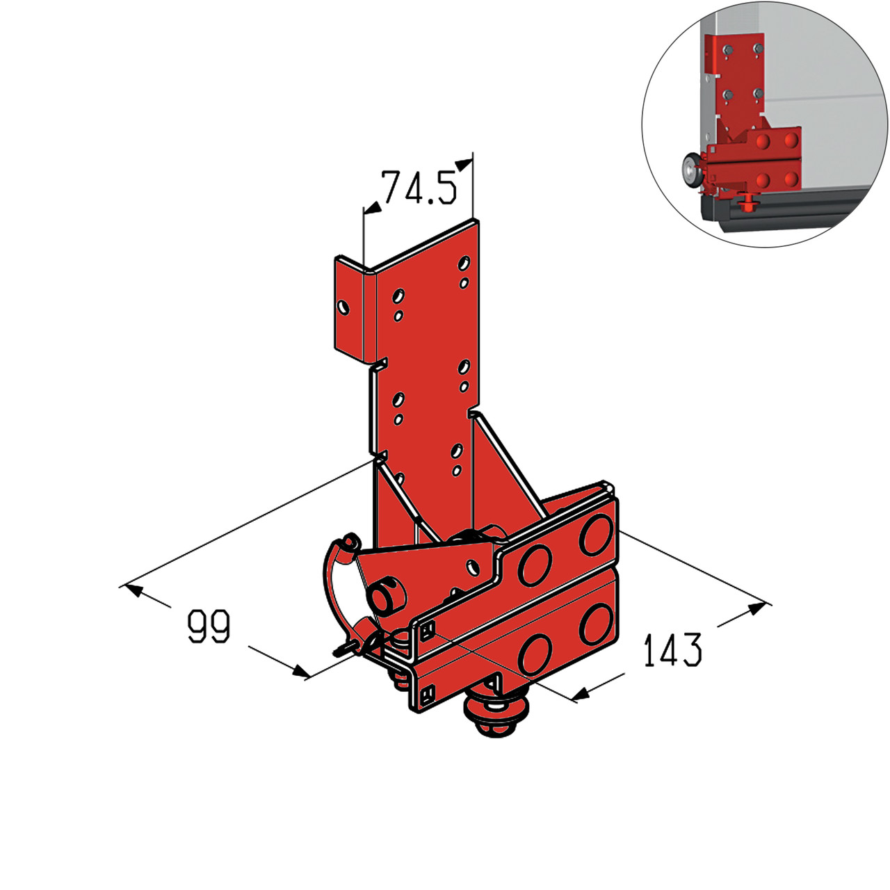 Кронштейн роликовий нижній Alutech RBI-40.110L