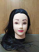 Навчальна голова манекен тренувальна для перукаря, для зачісок, брюнетка