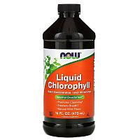 Now Foods, Liquid Chlorophyll жидкий хлорофилл, аромат мяты, 473 мл