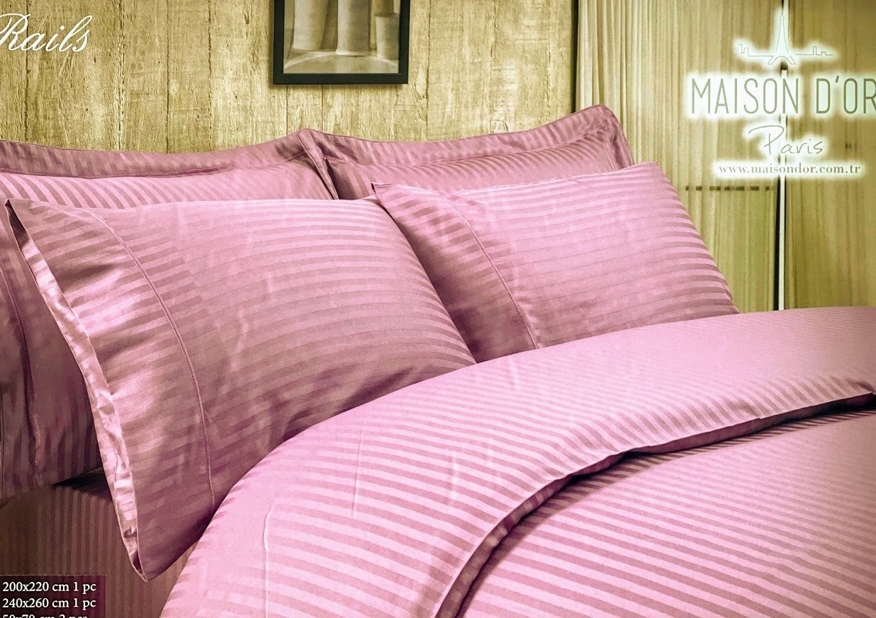 Комплект постельного белья Maison D'or New Rails Lilac сатин 220-200 см лиловый - фото 2 - id-p1350250633