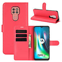 Чехол Fiji Luxury для Motorola Moto G9 Play книжка красный