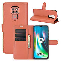 Чохол Fiji Luxury для Motorola Moto G9 Play книжка коричневий