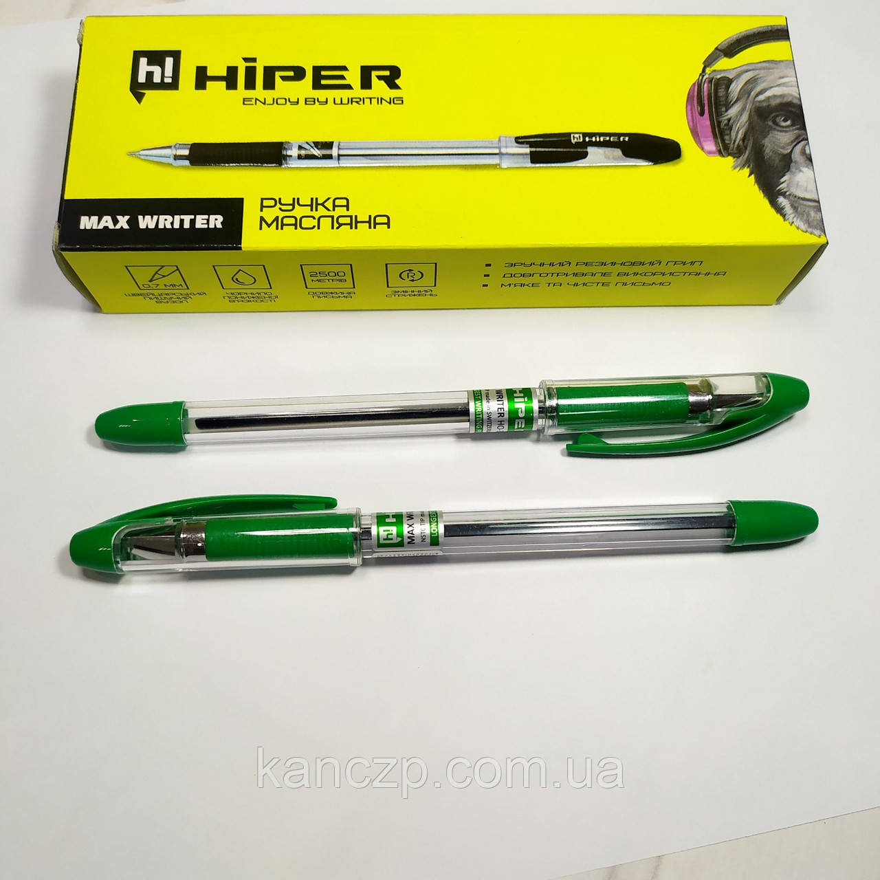 Ручка олійна MAX Writer зелений., фото 1