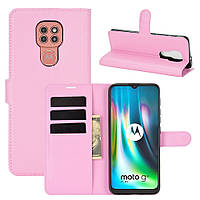 Чохол Fiji Luxury для Motorola Moto G9 Play книжка світло-рожевий