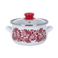 Каструля емальована Red Flowers №1328 24см 6л