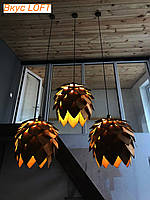 Дизайнерська люстра Шишка 85х85 см. Люстра для кафе ресторану. Оригінальний світильник шишка. Дерев'яний світильник. на стелю