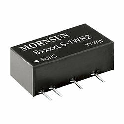 DC DC перетворювач MORNSUN B1205LS-1WR2 1W, Vin 10.8-13.2V, Vout 5V, 200mA, Isolation (VDC) 1500, SIP