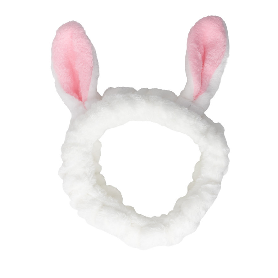 Повязка зайчик для волосся з вушками біла, фото 1