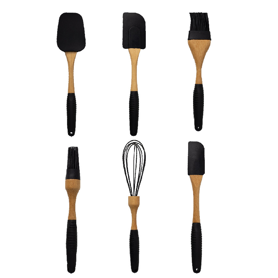 Набір кухонного приладдя 6 шт ЩИПЦІ В ПОДАРУНОК чорний, фото 1