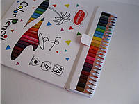 Кольорові олівці Acmeliae, трикутні 18 кольору. Трикутні олівці для дітей. Олівці кольорові 18 штук., фото 1
