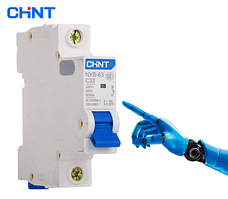 Модульний автоматичний вимикач CHINT Electric NXB-63 1P 32А 6 кА х-ка C для кріплення на DIN-рейку