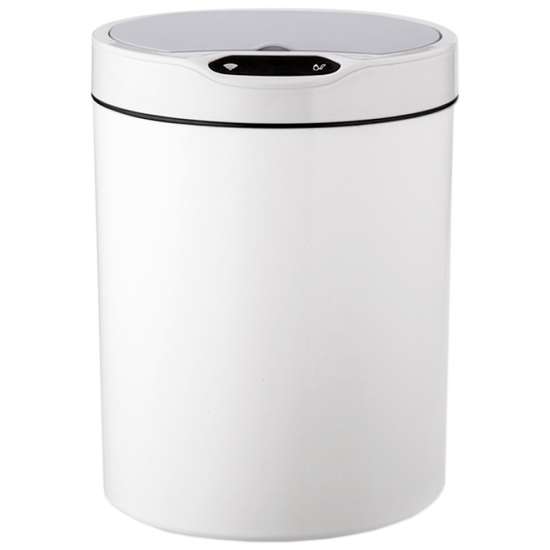 Відро для сміття сенсорне PP JAH 12 л (пластикове, кругле, колір білий, нова модель), фото 1