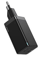 Зарядний пристрій (швидка зарядка) для телефону Baseus GaN2 Q.Charge 2хType-C 45W Чорний (CCGAN-M01), фото 5