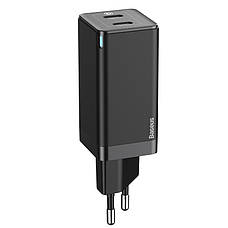 Зарядний пристрій (швидка зарядка) для телефону Baseus GaN2 Q.Charge 2хType-C 45W Чорний (CCGAN-M01), фото 4