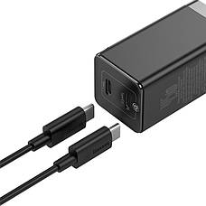 Зарядний пристрій (швидка зарядка) для телефону Baseus GaN2 Q.Charge 2хType-C 45W Чорний (CCGAN-M01), фото 6