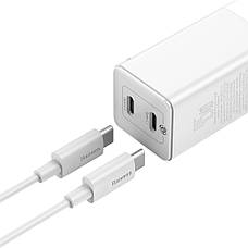 Зарядний пристрій (швидка зарядка) для телефону Baseus GaN2 Q.Charger 45 W 3 А Білий (CCGAN-M02), фото 4